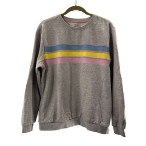 Mountain Warehouse Sweatshirt Country To Coast Large Crewneck Gray Retro Striped